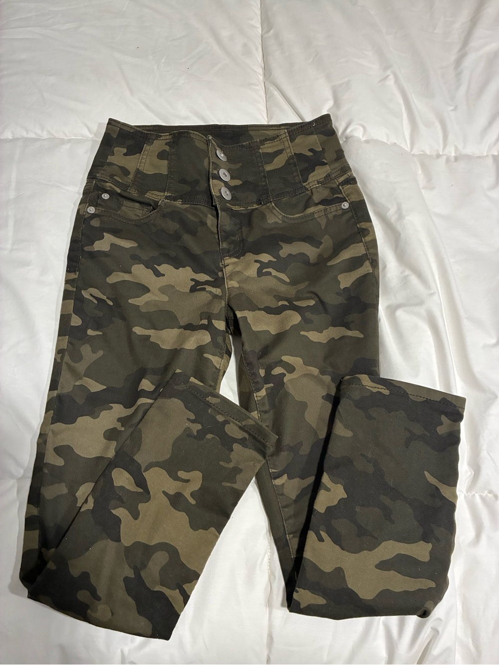 NOBO Women's Skinny Camo Jeans - Olive